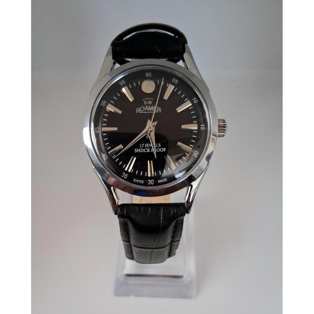 Vintage Roamer Men's Leather Mechanical‎ Watch RARE - Picture 3 of 8
